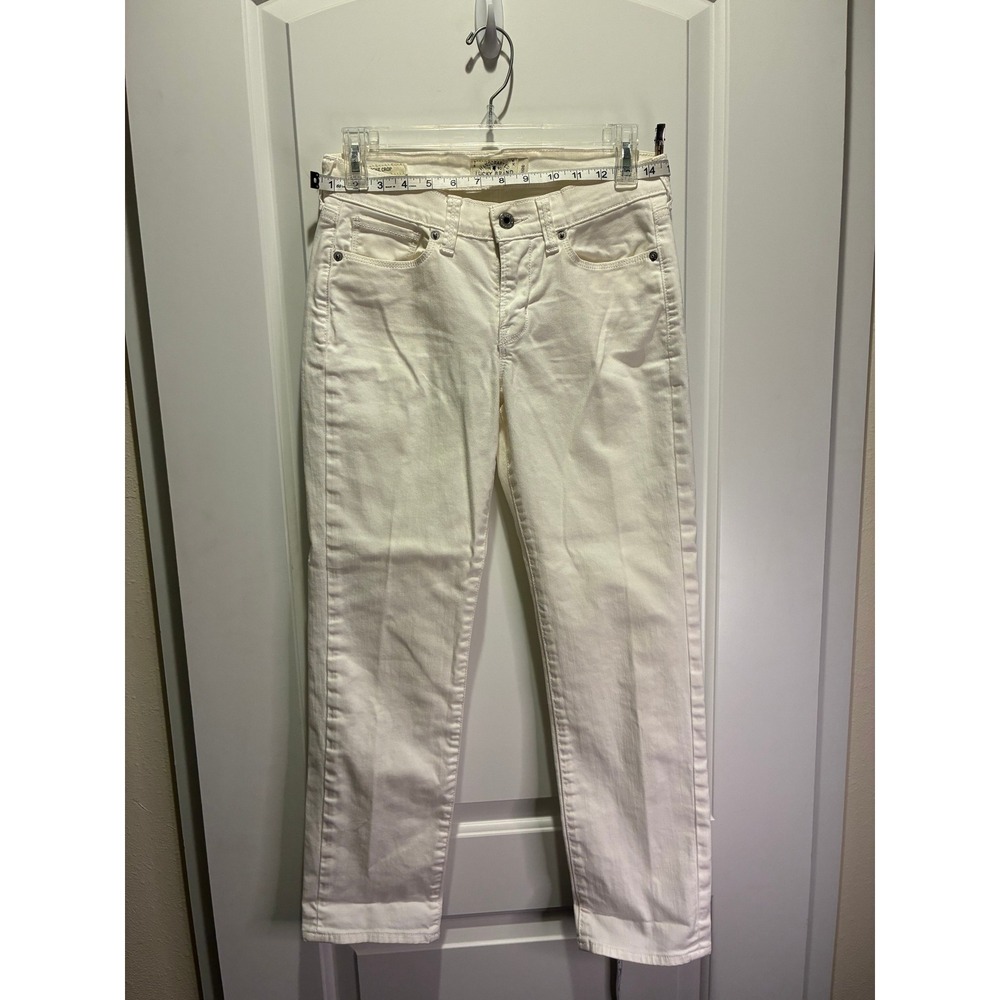 Women's Lucky Brand White Jeans, Brooke Crop 2/26 - Picture 4 of 5
